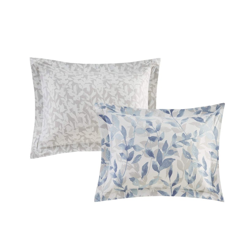 Madison Park Essentials Cozy Bed in a Bag Reversible Comforter with Complete Sheet Set - Modern Botanical Print All Season Cover, Shams, Decorative Pillow, Full(78"x86"), Blue 8 Piece - Image 5